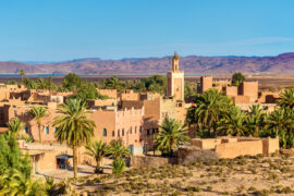 Buildings in the old town of Ouarzazate, a city in south-central Morocco. North Africa