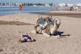 essaouira-beach-camel-girl